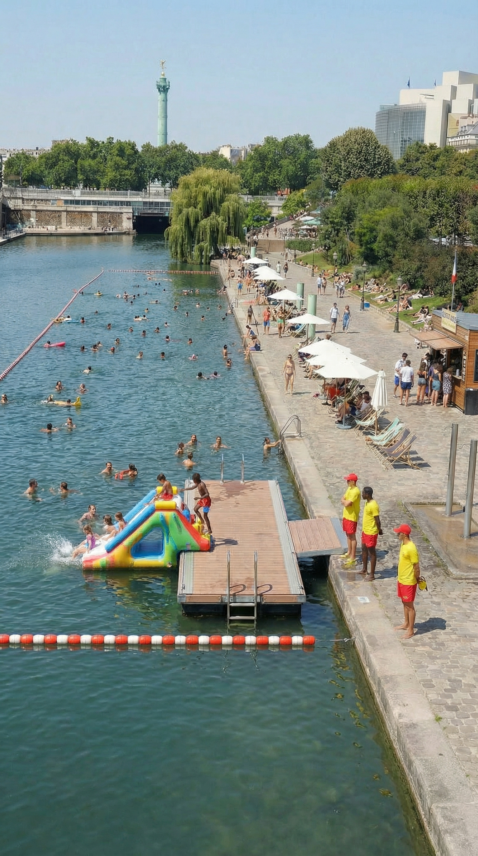« La plage de la Bastille » - Le Bassin de l’Arsenal (Paris Centre et 12ᵉ) transformé en zone de baignade